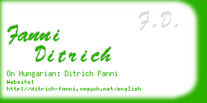 fanni ditrich business card